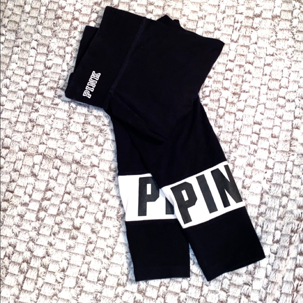 VS Pink Black Yoga Leggings